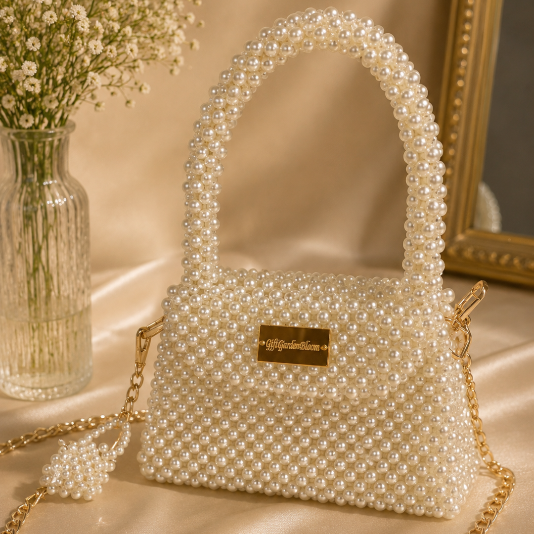 OffWhite pearl Beaded Bag