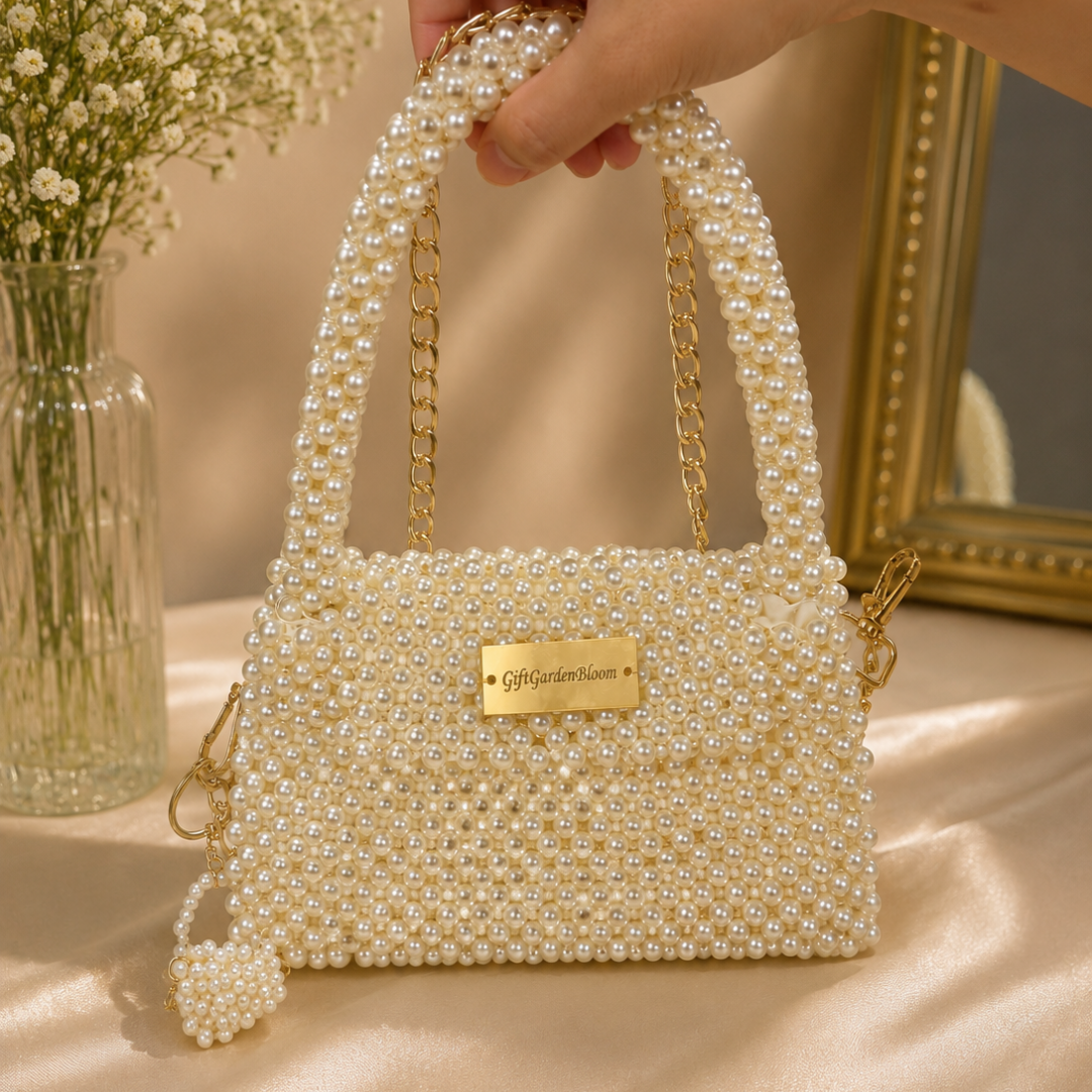 OffWhite pearl Beaded Bag