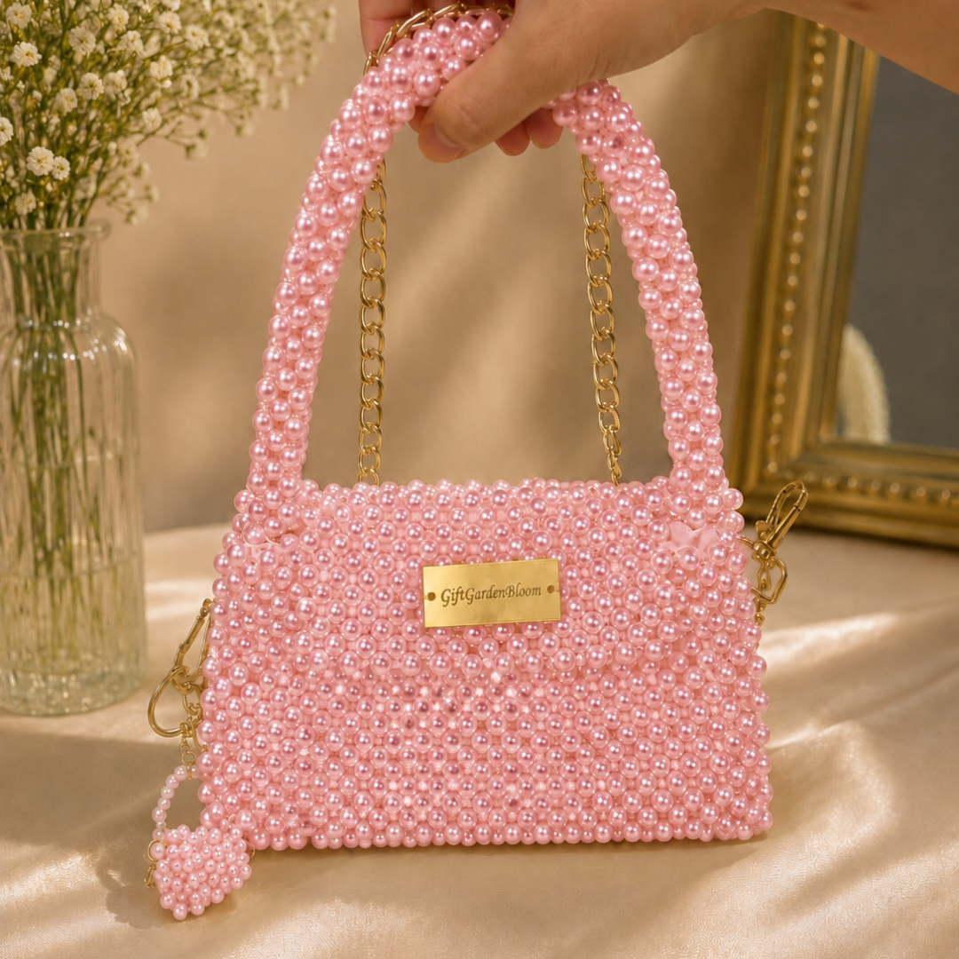 Pink Pearl Beaded Bag