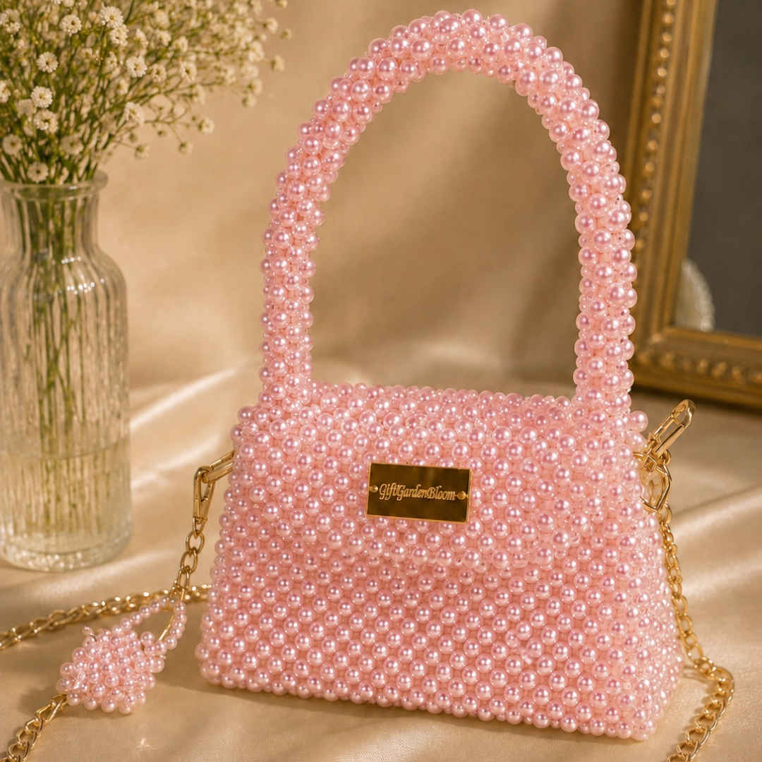 Pink Pearl Beaded Bag